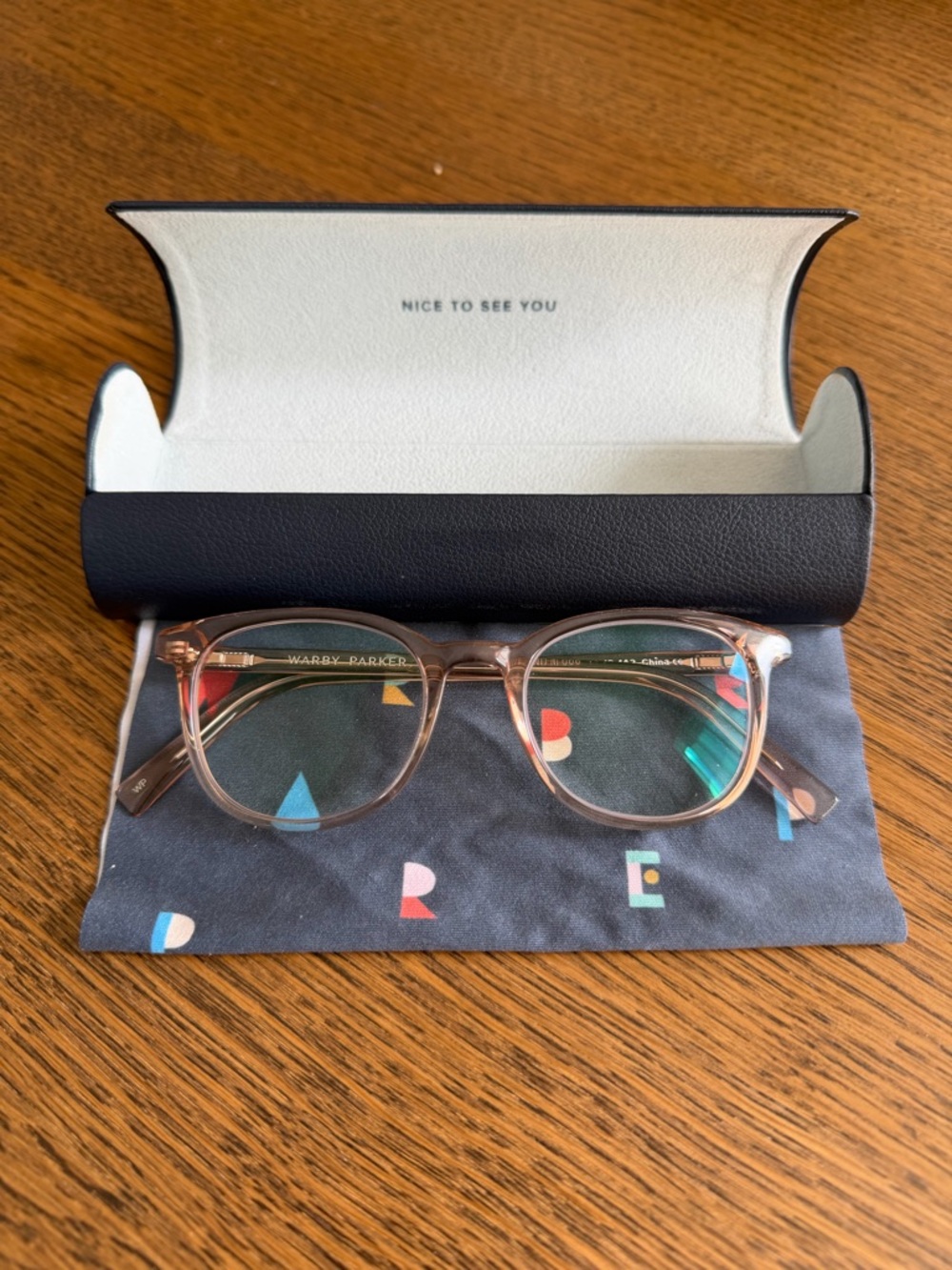 Warby Parker Translucent Blush Round Frames